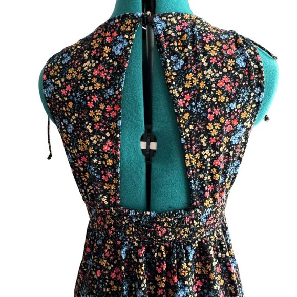 American Eagle Floral Mini Sundress - Size Medium, Black/Pink/Yellow - Picture 4 of 8